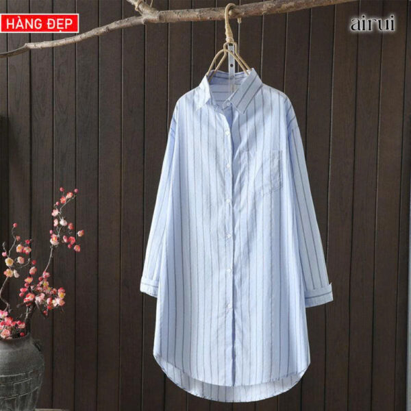 ÁO SƠ MI DÁNG DÀI KẺ SỌC HÀNG ĐẸP