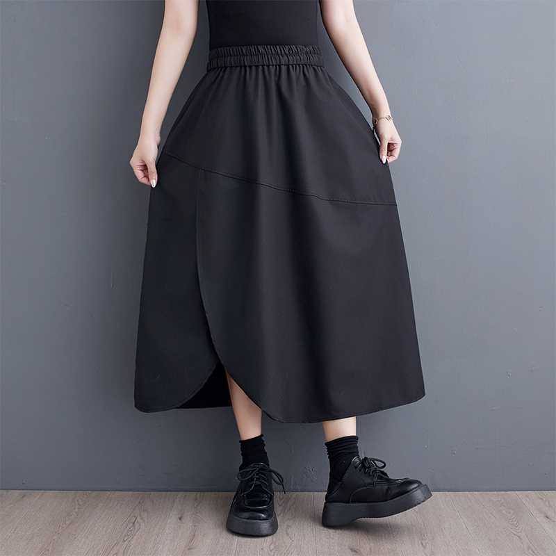 Chân Váy Chữ A Dài Xẻ Trước Dáng Rộng