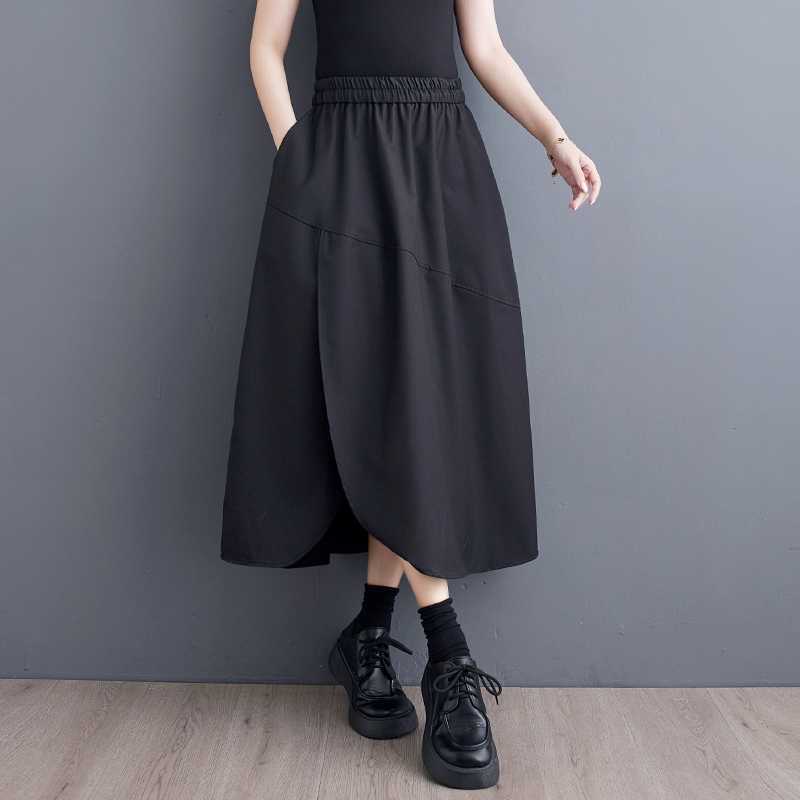Chân Váy Chữ A Dài Xẻ Trước Dáng Rộng