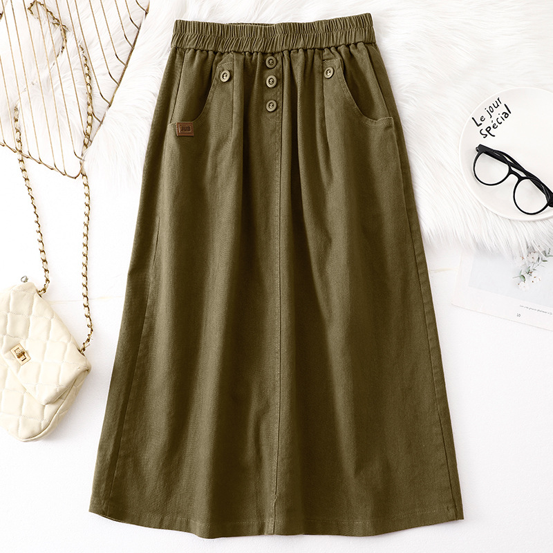 Chân Váy Lửng Cotton Phong Cách Pháp