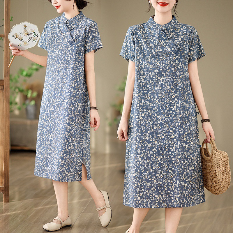 Váy Xòe Họa Tiết Hoa Phong Cách Cổ Điển