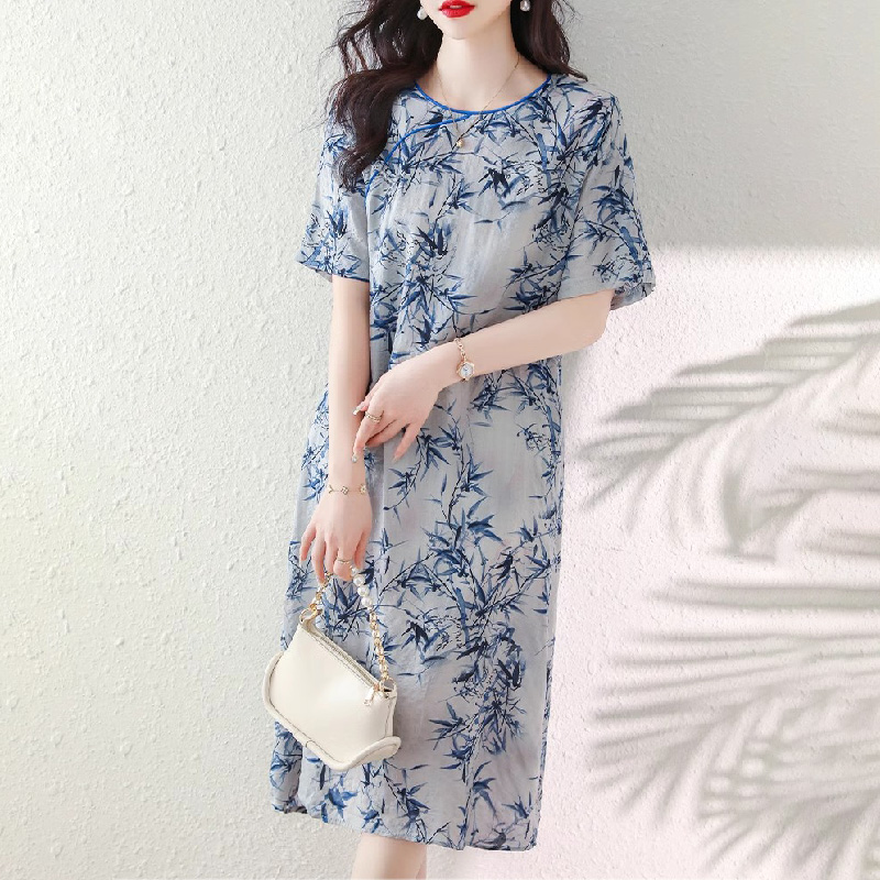 Váy Họa Tiết Trúc Vẻ Đẹp Thuần Khiết Vải Cotton