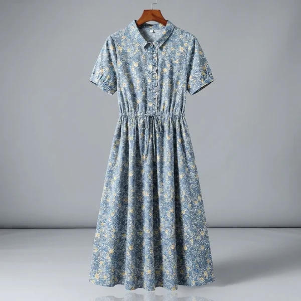 Váy Cotton Dáng Dài Hoa Nhí Phong Cách Pháp