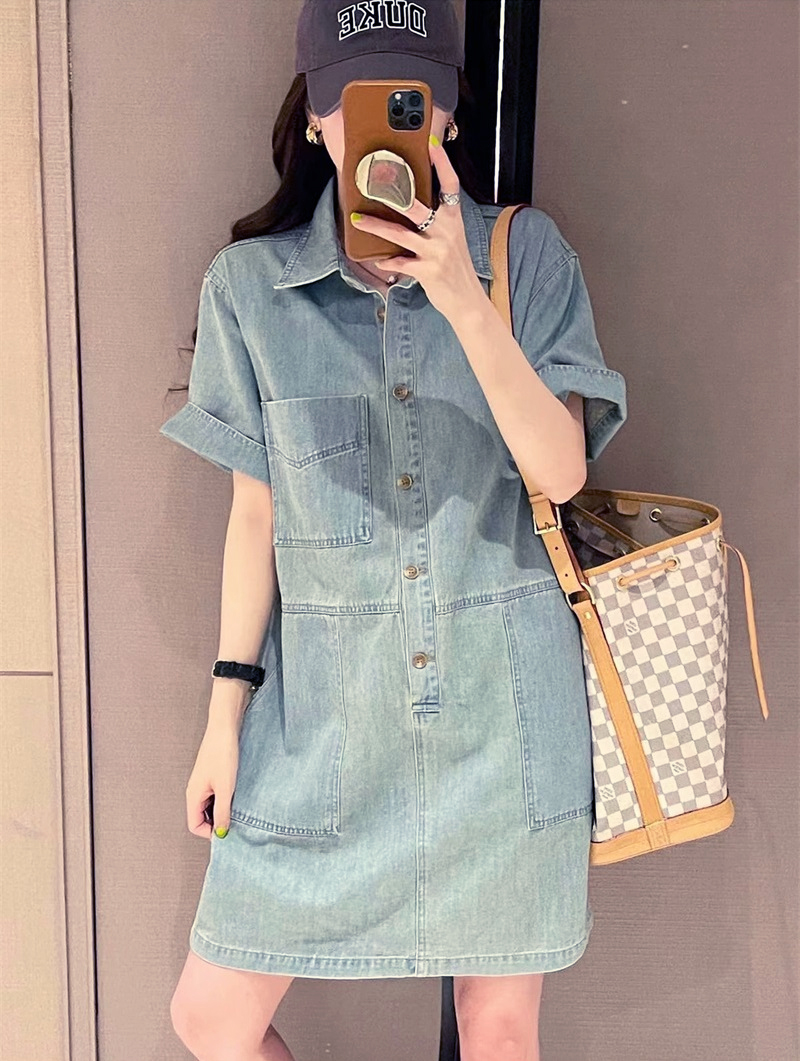 Váy Ngắn Denim Phong Cách Pháp