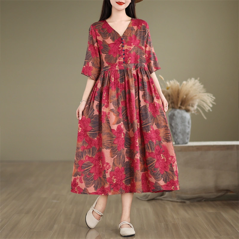 Đầm Hoa Đại Đỏ – Rực Rỡ và Duyên Dáng Mọi Khoảnh Khắc