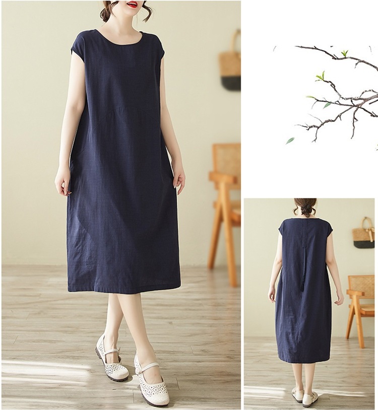 Váy Suông Xanh Navy – Thoáng Mát, Dễ Mặc