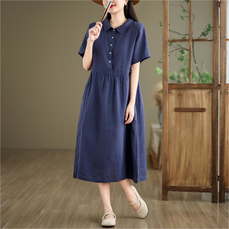 Váy Xanh Navy Nhẹ Nhàng, Tôn Nét Tiểu Thư