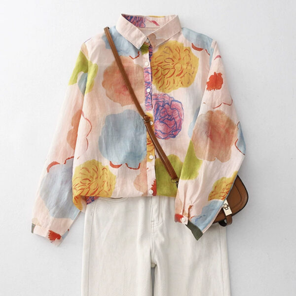 Áo Sơ Mi Nữ Họa Tiết Floral Painter Dài Tay