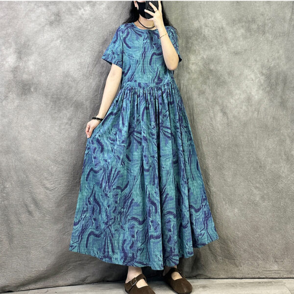 Đầm Linen Biển Xanh Loang