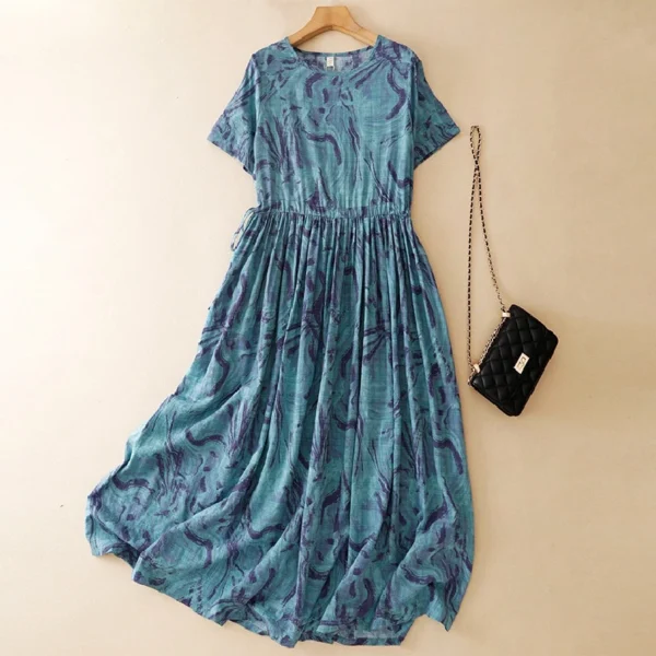 Đầm Linen Biển Xanh Loang
